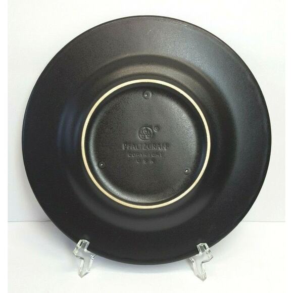 Set/4 Pfaltzgraff Midnight Sun black 8-1/8" Salad Side Plates Made in USA - Picture 4 of 5